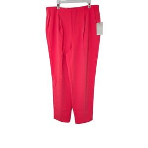 A New Day Women's Hot Pink Stretch High Waist Pleated Tapered Ankle Pants Size 8